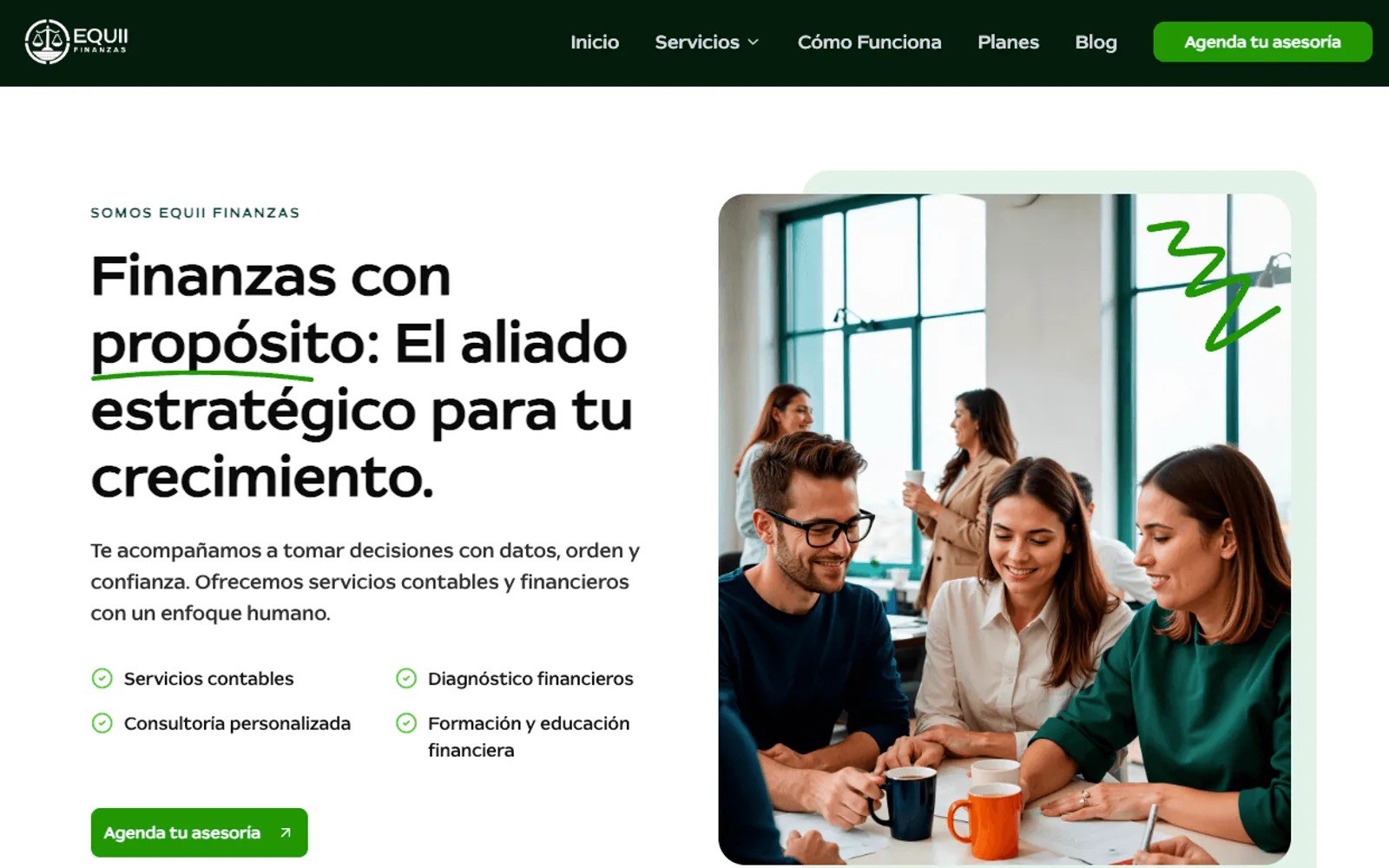 Captura del sitio de Equii Finanzas